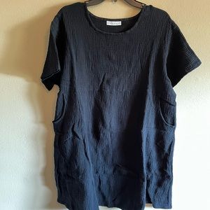 Bryn Walker Mara Cotton Gauze Round Neck Short Sleeve Tunic